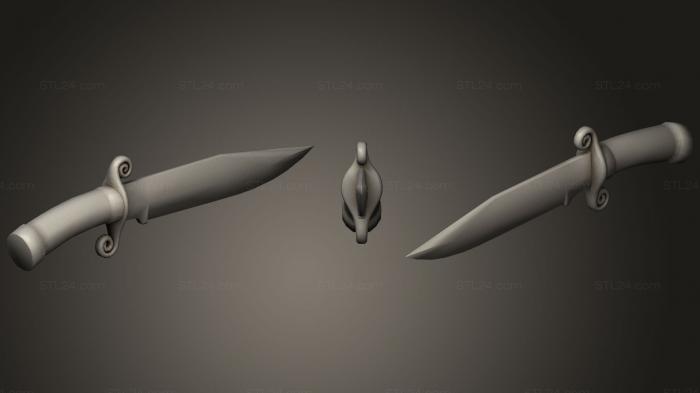 Оружие (Охотничий нож с черепом, WPN_0182) 3D модель для ЧПУ станка